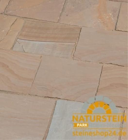 Pflasterplatten Sandstein "SAHARA" (beige-sand-grau-braun) 10x10x2,5 cm