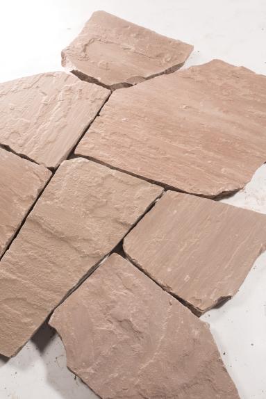 Polygonalplatten Sandstein "NEVADA" (rötlich-bunt) ca. 2,5-4,0 cm Stärke