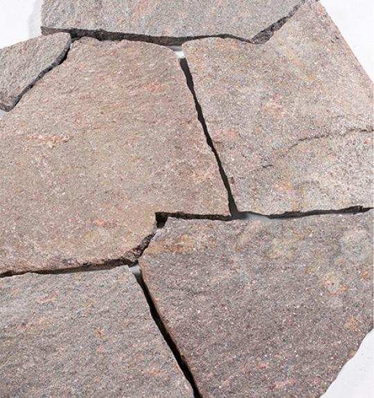 Polygonalplatten Porphyr "TRENTINO DÜNN" (rotbraun-grau-gemischt) ca. 1-3 cm Stärke