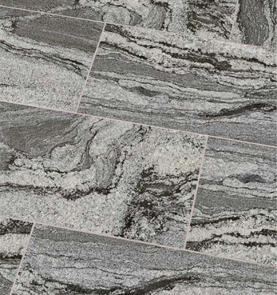 Terrassenplatten Gneis "NEGRA TORMENTA" (anthrazit, gewolkt) 50-90x40x3 cm