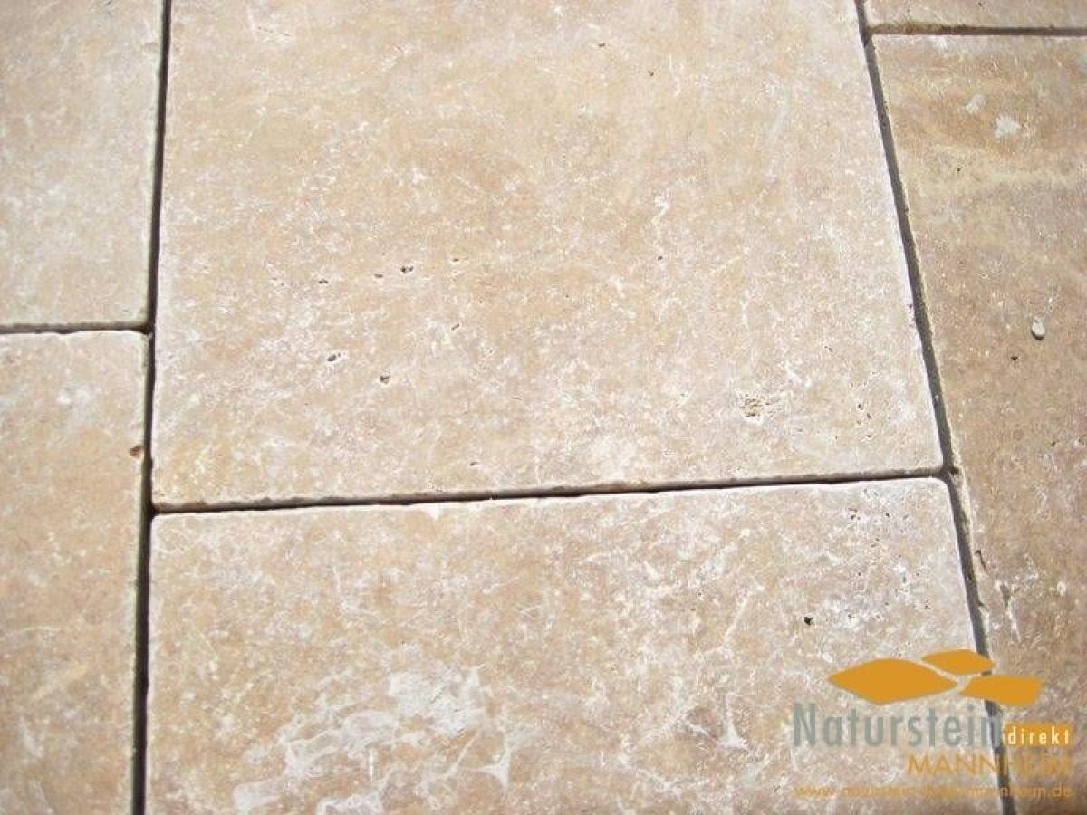 Terrassenplatten Travertin Noce Royal Braun 60x40x3 Cm Oberflache Antik Seiten Gesagt Kanten Getrommelt Steineshop24 De