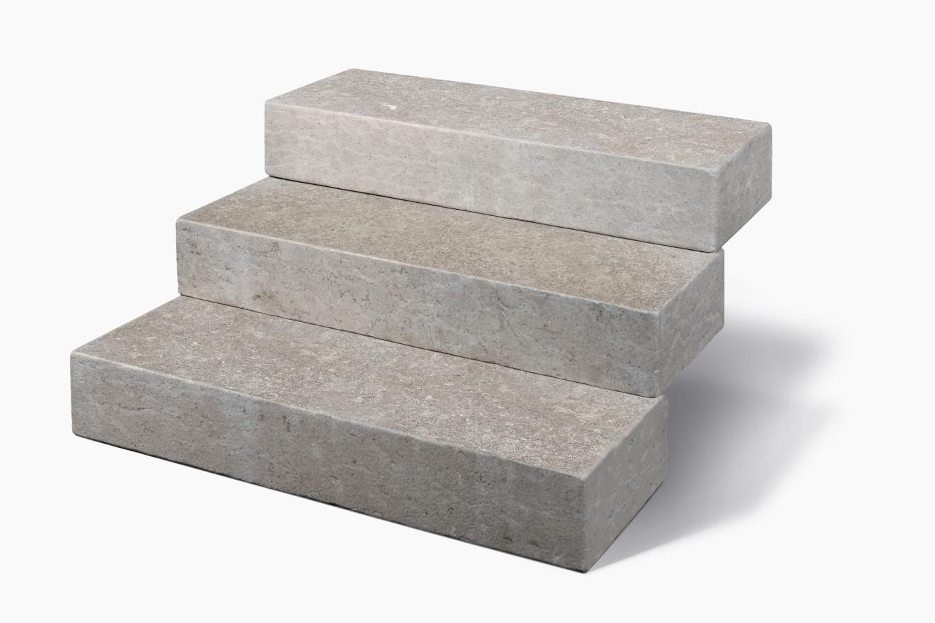 Blockstufen Kalkstein "ANUBIS" (braun-grau) -antik- 15x35x100cm