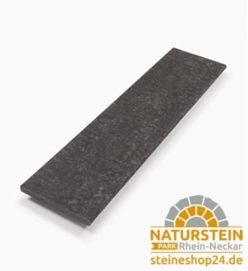 Trittstufen Basalt "SANDOKAN Elegance" (anthrazit-schwarz) -satiniert- 100x33x3cm
