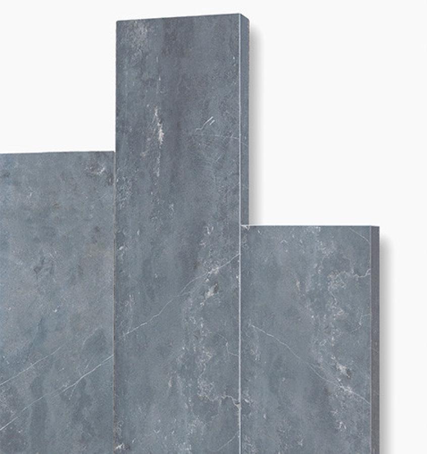 Palisaden Kalkstein "ATLANTIS" (dunkelgrau-bläulich) -antik- 8x25x100cm