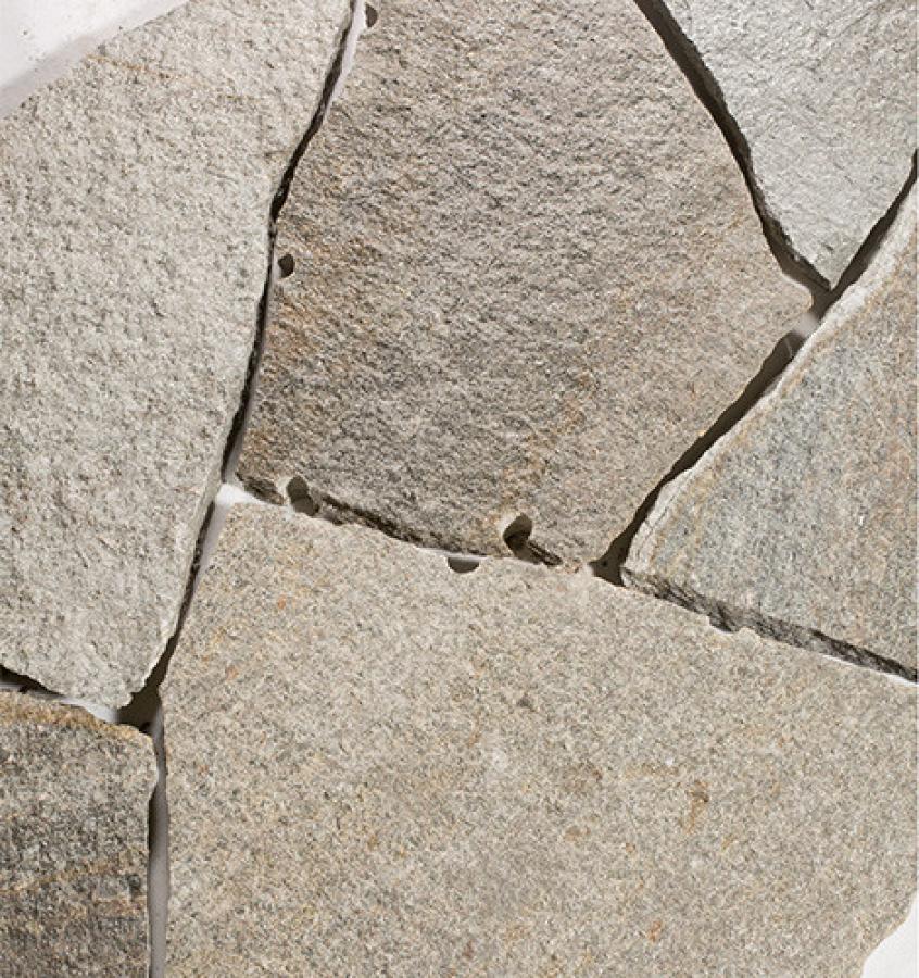 Polygonalplatten Gneis "LUCIA" (grau-gelblich-bunt) ca. 2-4 cm Stärke