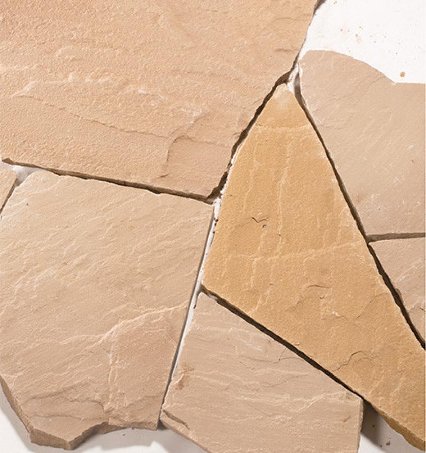 Polygonalplatten Sandstein "MANDALA" (gelb-hellbeige) ca. 2,5 cm Stärke