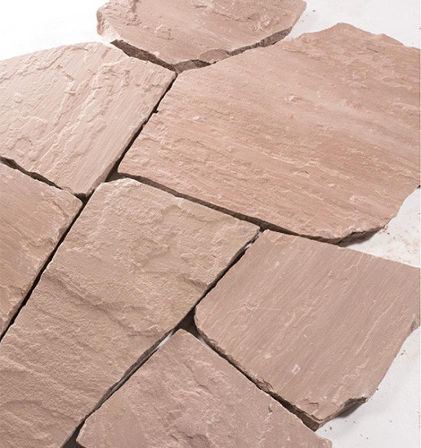 Polygonalplatten Sandstein "NEVADA" (rötlich-bunt) ca. 2,5-4,0 cm Stärke