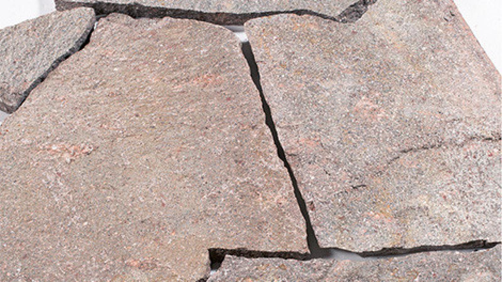 Polygonalplatten Porphyr "TRENTINO DÜNN" (rotbraun-grau-gemischt) ca. 1-3 cm Stärke