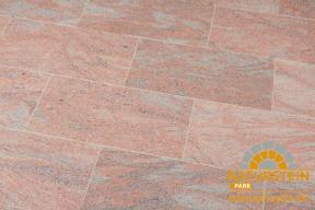 Preview: Terrassenplatten Gneis "MIRA" (rot, gewolkt) -satiniert-