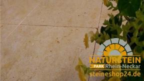 Preview: Terrassenplatten Kalkstein "SINDBAD" (gelb-beige) -antik-