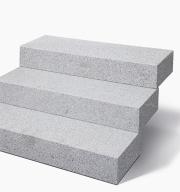 Preview: Blockstufen Granit "BRISTOL SILVER" (hellgrau)