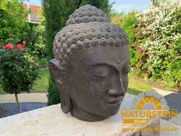 Preview: Buddha-Kopf (Steinguss) in den Größen 34, 50, 75, 100, 132 und 150cm